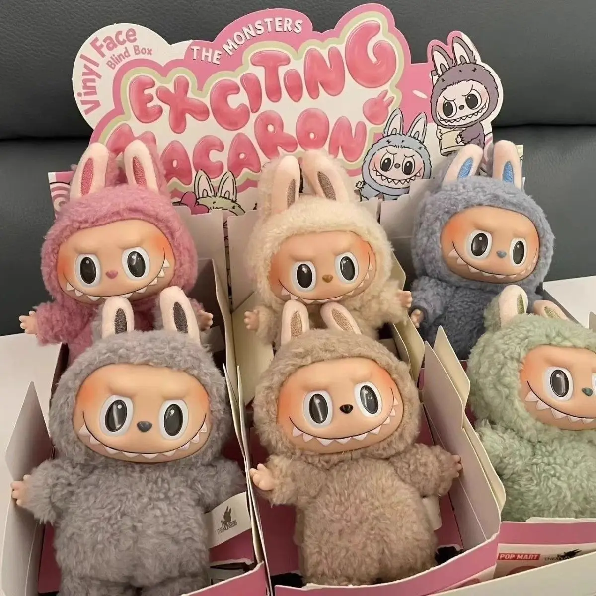 Высокое качество милая коробка Labubu The Monsters игрушки Cardiac Macarone Kawai Guess сумка фигурка