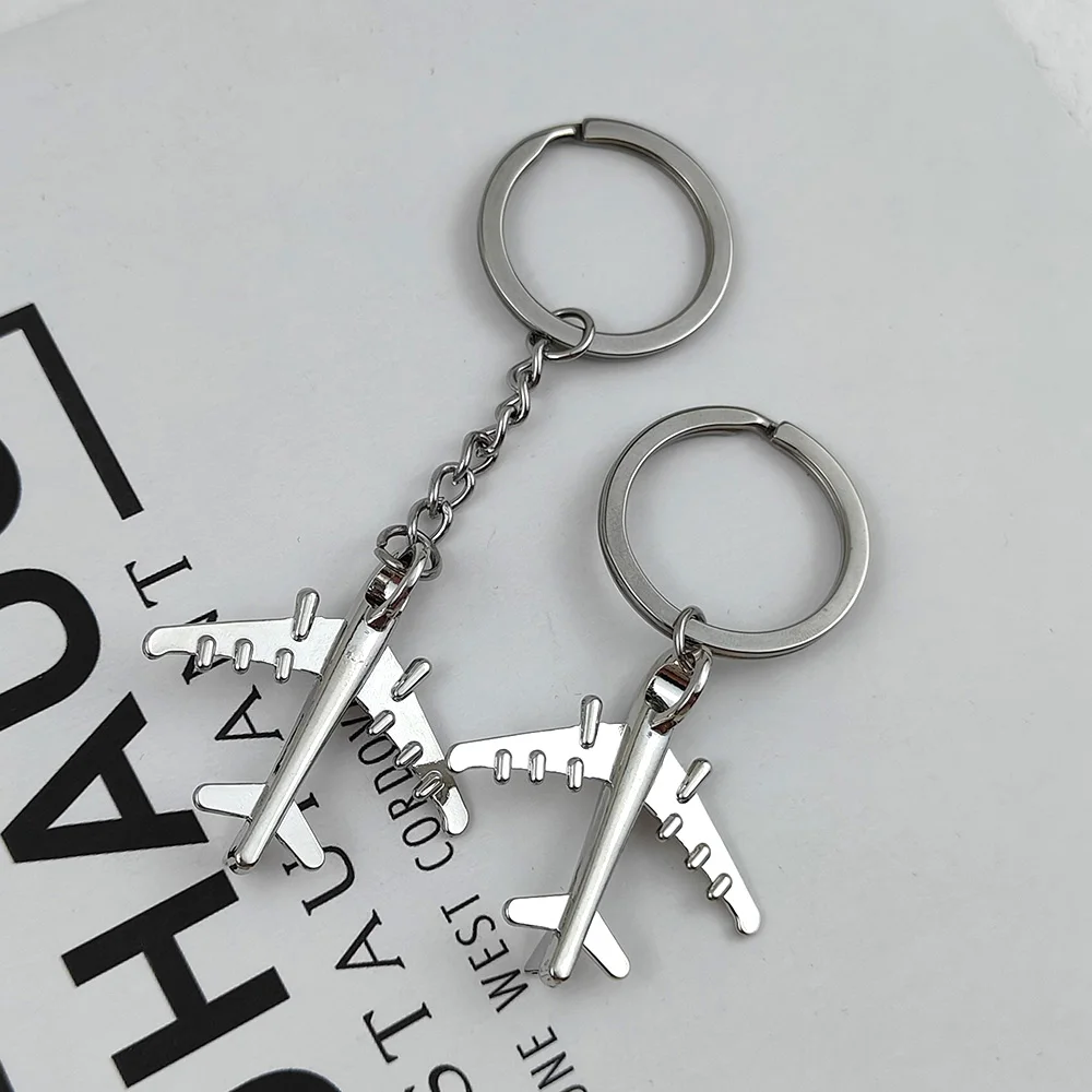 

New Creative Stainless Steel Aircraft Keychain Beer Bottle Opener Keyring Men's Classic Key Holder Gift Accessories