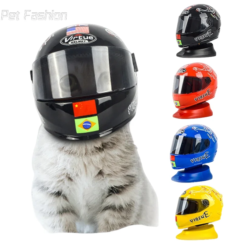 

Handsome Pet Helmet Cute Cat Cap Outdoor Anti-Collision Mini Motorcycle Helmet Cat Dog Styling Photo Props Pet Hat Dog Helmet