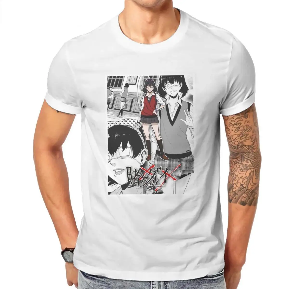 Kakegurui Midari Ikishima Anime  Men T Shirt  Crazy Tees Short Sleeve Round Neck T-Shirt Cotton Gift Idea Clothes
