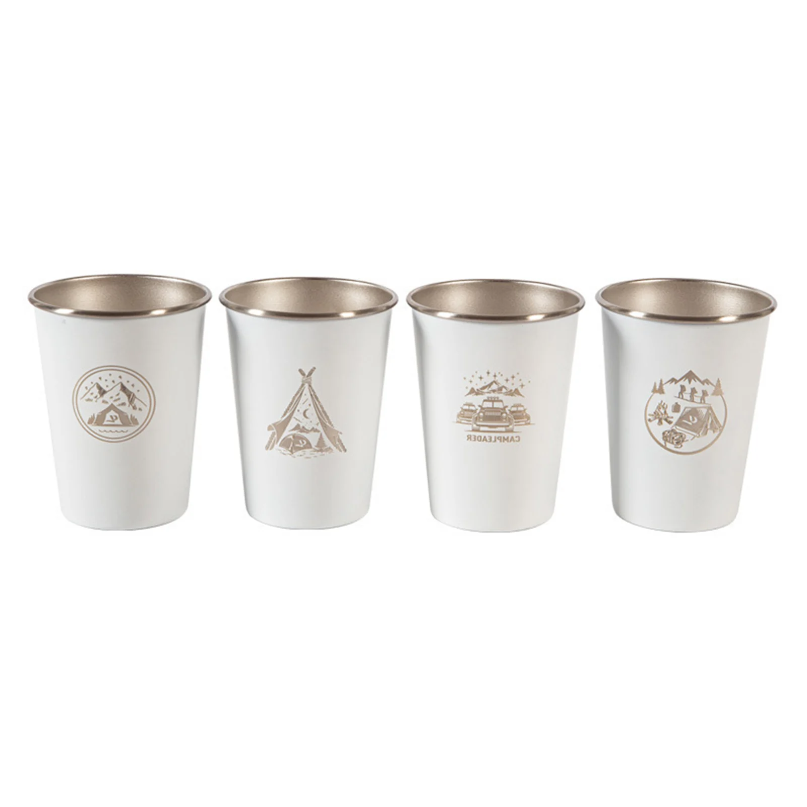 

Camping Pint Cups Insulated Coffee Mug With Anti-slip Slicion Cover Camping Cups Water Tumbler Stackable Metal Drinking Glasses