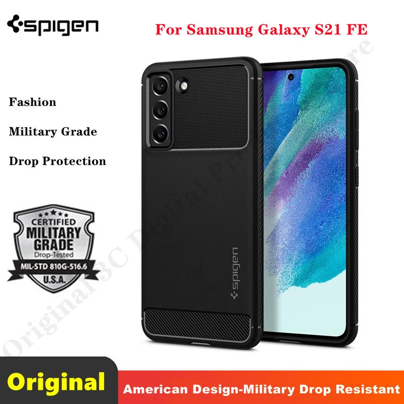 

For Samsung Galaxy S21 FE Case | Spigen [ Rugged Armor ] Shockproof Slim Cover