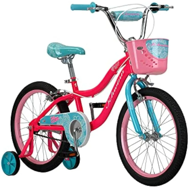 

Schwinn Koen & Elm Toddler and Kids Bike, For Girls and Boys Training Wheels Included, Chain Guard, and Front Basket, Pink