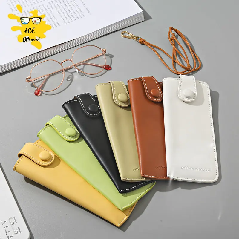 

NEW Durable Leather Eye Glasses Sunglasses Hard Case Convenient Lightweight Protector Box Solid Color Pouch Bag Easy To Carry
