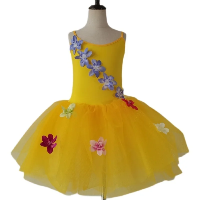 Балетное платье-пачка для девочек Тюлевое платье без рукавов гимнастическое