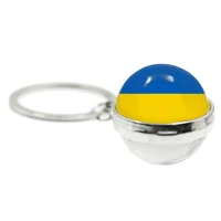 multicolor tryzub ukraine double side keychain ukrainian national symbol print glass cabochon charm key chain accessories