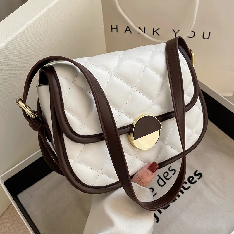 

Bags 2022 New European and American Fashion Ladies Luxury Casual Simple Diamond Underarm Bag Shoulder Messenger Small Square Bag