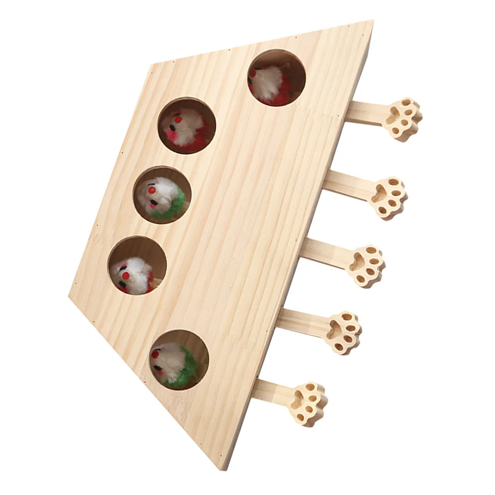 

Cat Funny Cat Interactive Exercise Wooden Educational Five Holes Maze