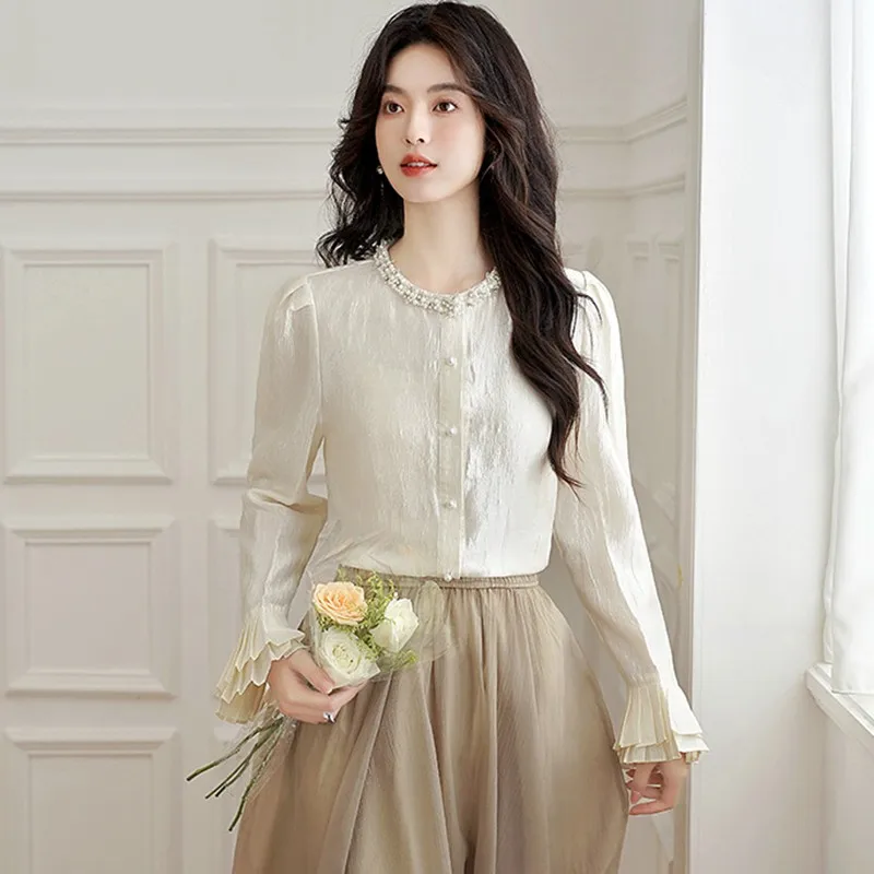 Офисная женская рубашка с длинным рукавом Новое поступление 2024 осенняя