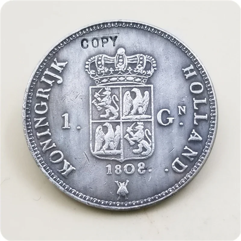 1808 180 Нидерландов 1 простуден Лодель Наполеон КОПИЯ МОНЕТА карманные монеты