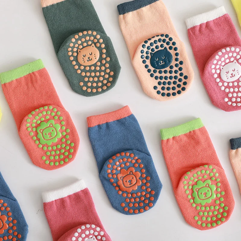 

Newborn Baby Kids Socks Cute Cartoon Cat Silicone Anti-slip Children Tube Socks Cotton Girls Boys Toddler Socks 0-5 Year
