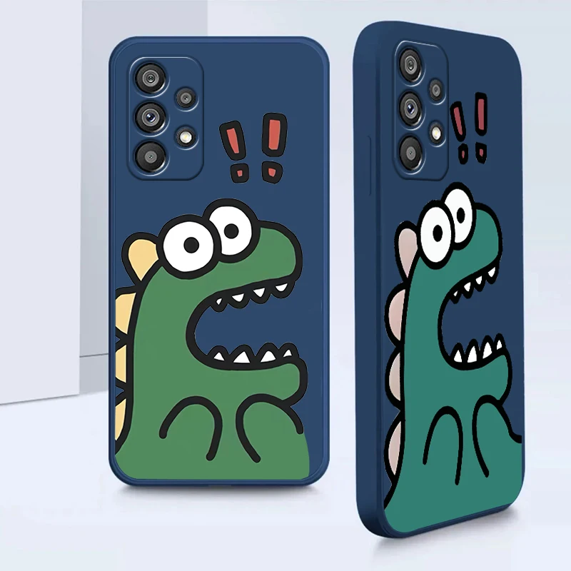 

Phone Case For Samsung Galaxy A73 A53 A33 A52 A32 A22 A71 A51 A21S A03S A50 5G Cartoon Little Monster Liquid Rope Cover