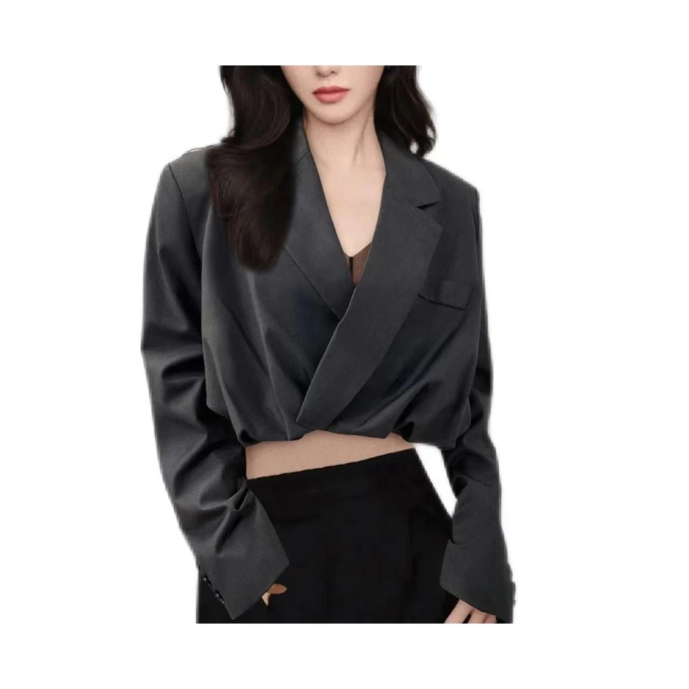 

GGHK Luxury Women's Blazers Solid Color Vintage Long Sleeve Chic Elegant Women's Jackets Office Women's Blazers A01365