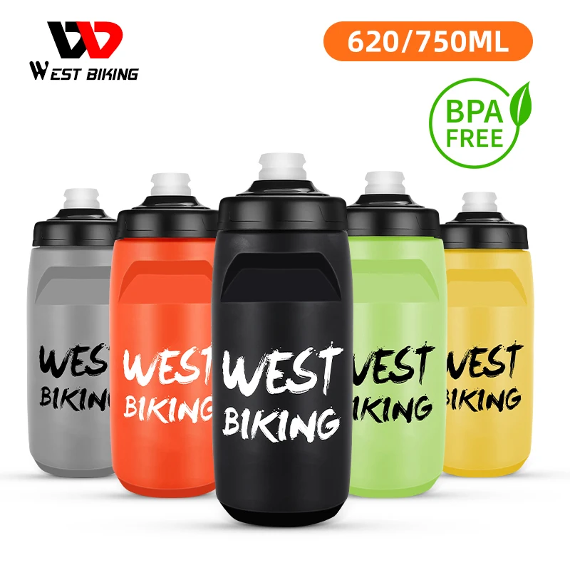 

WEST BIKING велосипедная бутылка для воды 620-750 мл, портативная спортивная мягкая фляжка, бутылка для горного и дорожного велосипеда, бутылка для бега, тренажерного зала, фитнеса, 6 цветов