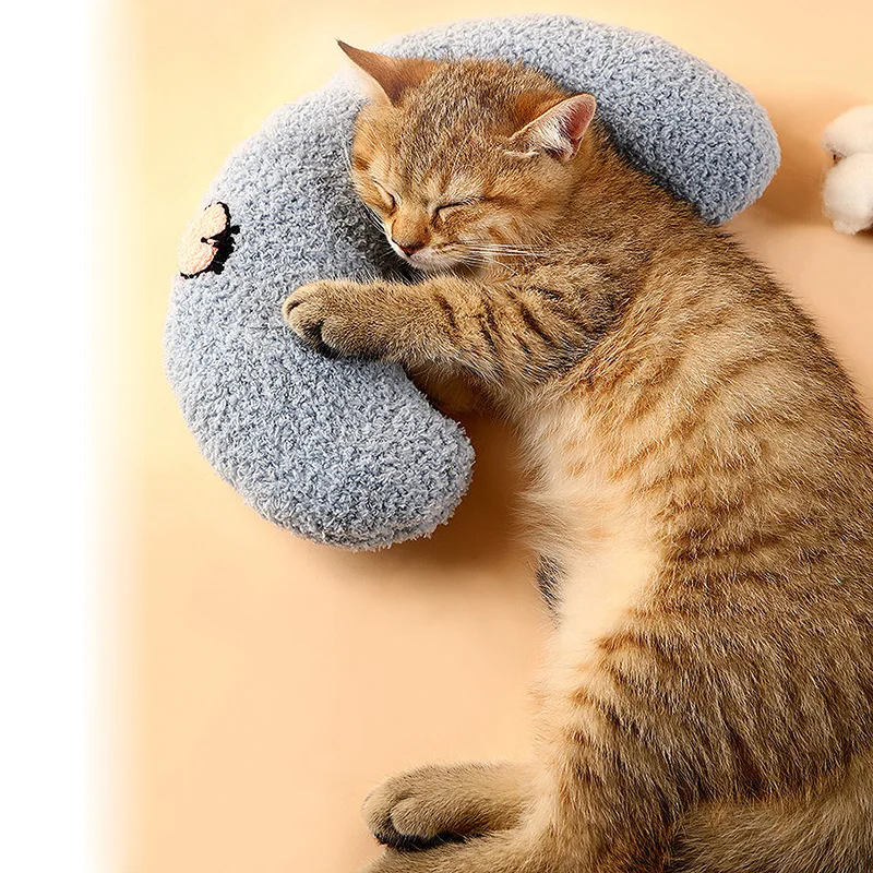 Pet Supplies Small Dog Cat Pillow Cervical Spine  Protection Pillow Deep Sleep U-haped Pillow Puppy Kitten Sleep Pillow for Cat