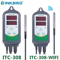 inkbird 220v eu socket temperature controller thermostat itc 308 or 308 wifi with temp sensor heating cooling thermoregulator