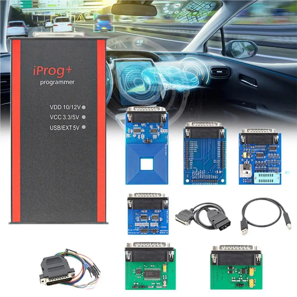 

Iprog Iprog Pro Programmer Professional Lightweight Support IMMO Tool Smart Airbag Reset Diagnostic Tool With 7 Adapters
