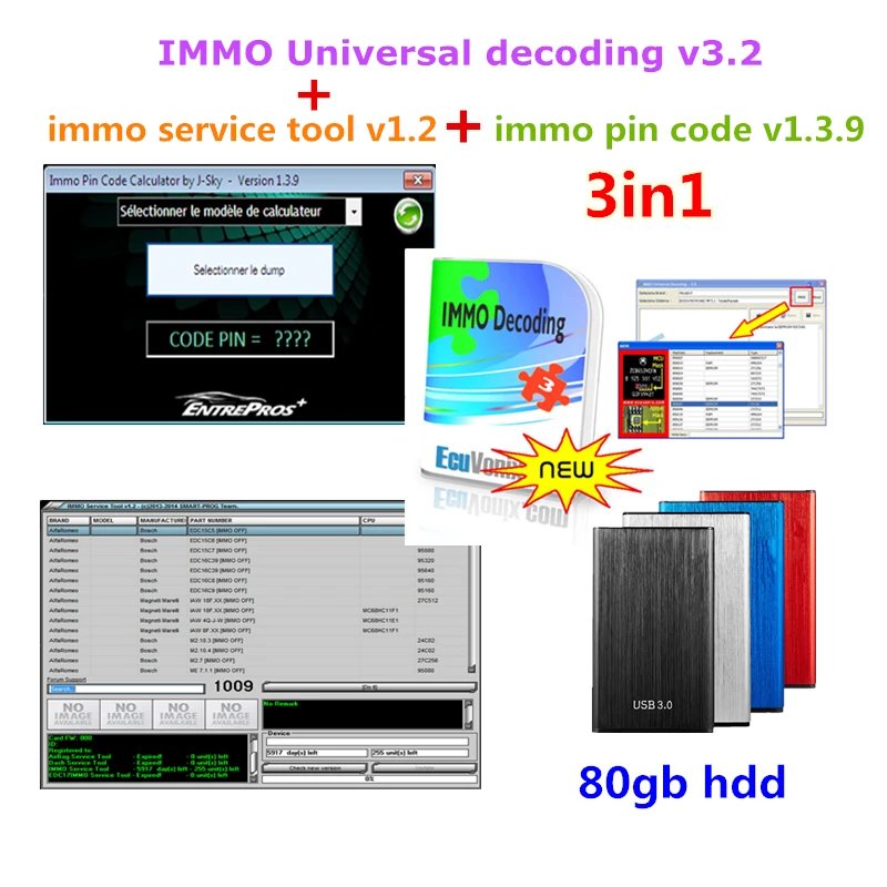 NEW IMMO Pin Code Calculator V1.3.9 +IMMO SERVICE TOOL V1.2 PIN Code+IMMO Universal Decoding 3.2 with free keygen+install video