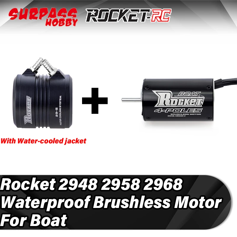 

Surpass Hobby Rocket Waterproof Brushless Motor 2948 2958 2968 60000 RPM for 600-800mm RC Boat Remote Control Ship Fishing Boat