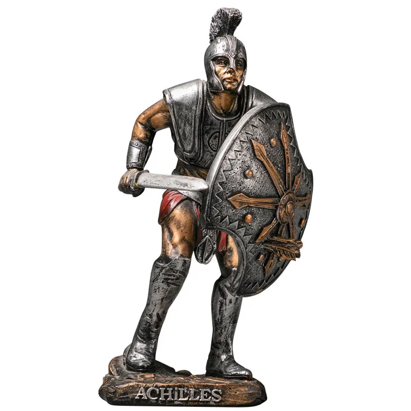 

Medieval Retro Home Decoration Ancient Greek Hero Achilles Sparta Character Sculpture Creative Resin Figurines Art Crafts Gifts