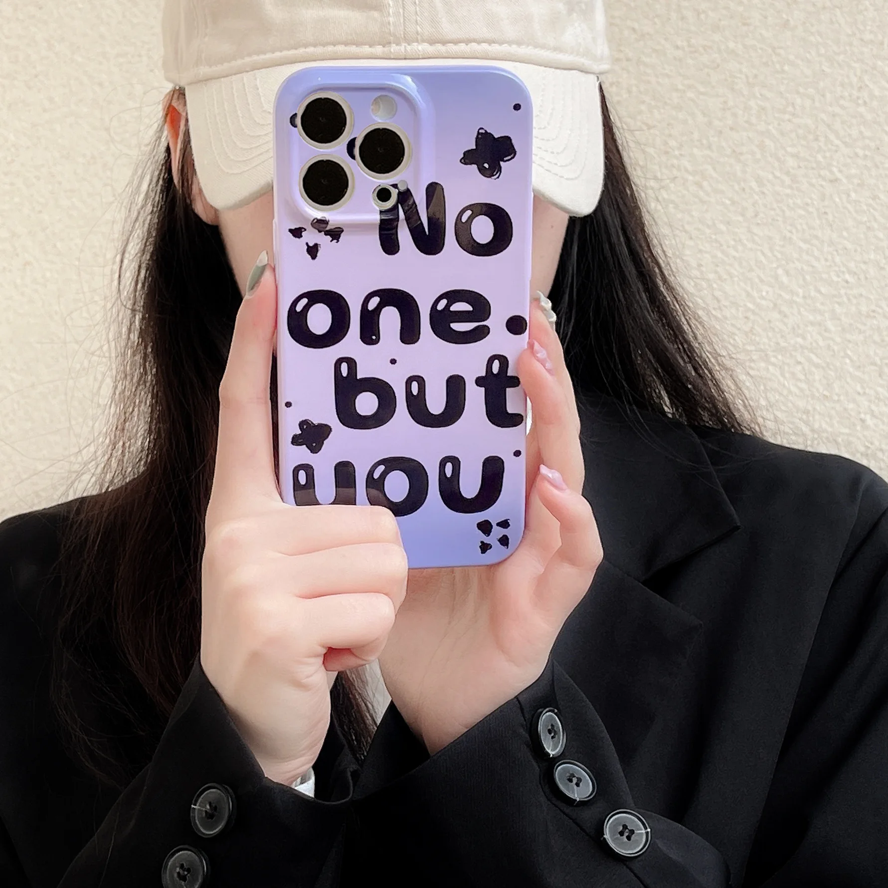 Film Phone Case Purple Gradient English Phone Case For iphone 14 13 12 11 Pro Max X XR XSMAX 7 8 Plus SE TPU Case Cover