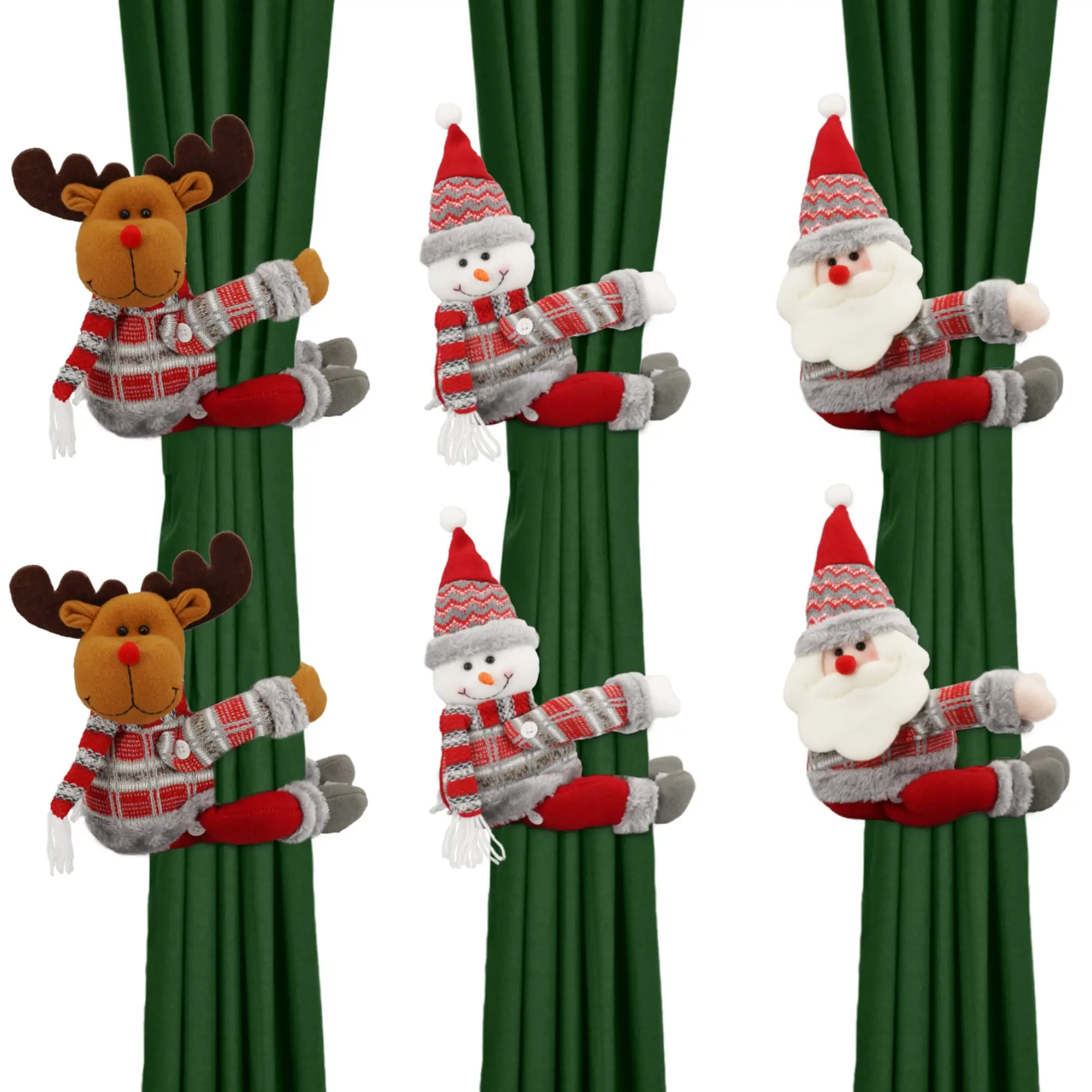 

Рождественская занавеска-держатель, пряжка, плюшевые олени, Санта-Клаус, куклы, Декор, занавеска, рождественские украшения для дома, комнаты, новый год 2023