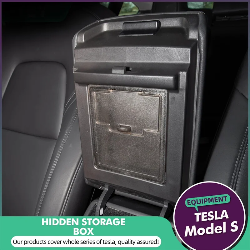 

KEKT for Tesla Model 3 Y Car Armrest Box Cover Storage Box Hidden Transparent Storage Box for Tesla Model Three Accessories 2021