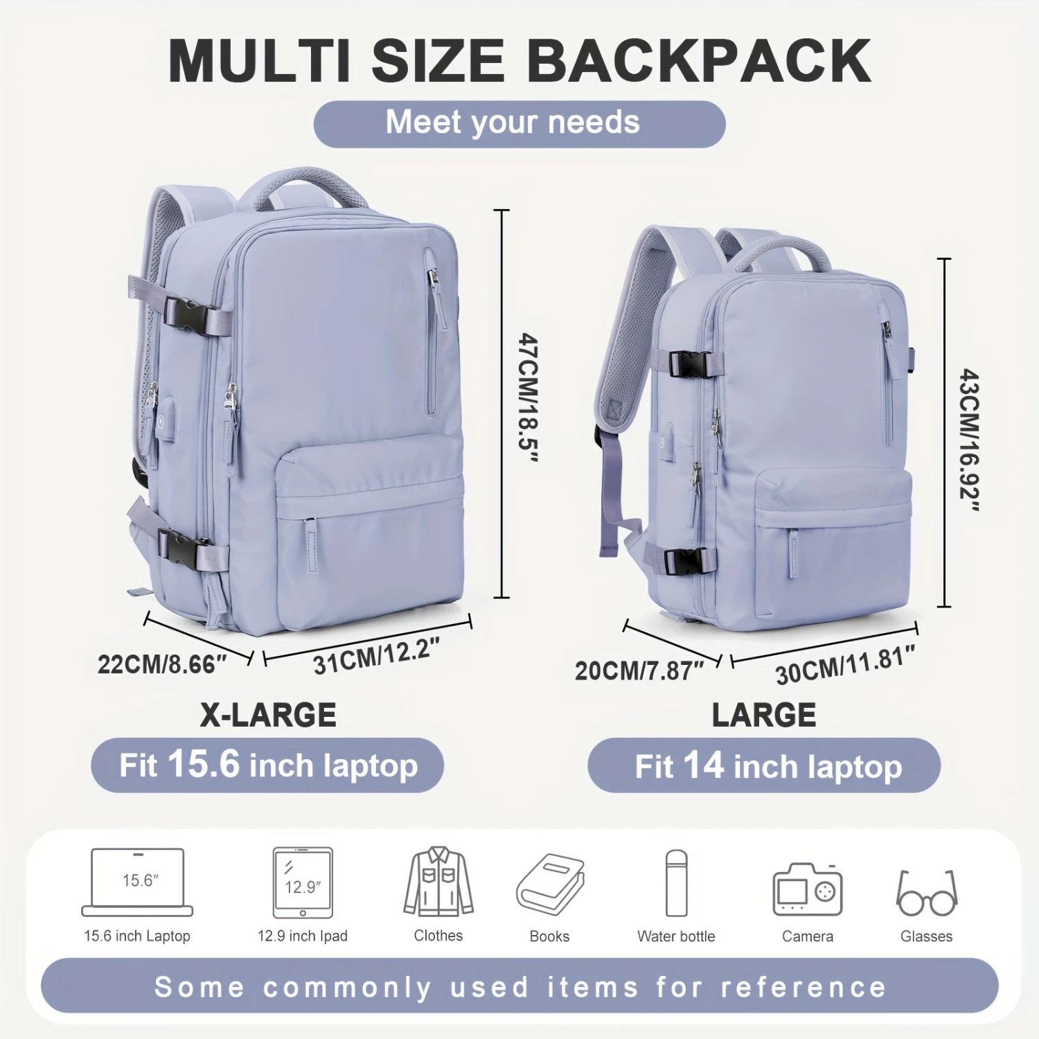 Большой дорожный рюкзак для женщин и мужчин ручной клади походный