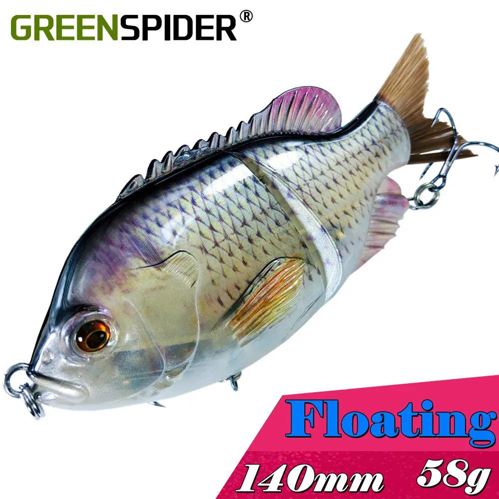 

NEW 1PC Jointed Lures Hard Bait Sinking Lure 14cm 58g Fishing LureSwimbait brush Tail bass lure bluegill bait floating swimbait