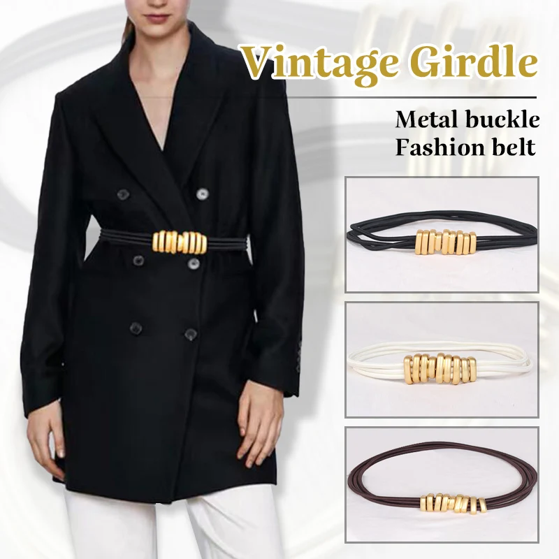 Women Retro Style Luxury Three Rope Corset Belt Elastic Ladies Waist Ceinture New Design Waistband Metal Buckle Belt Accessories