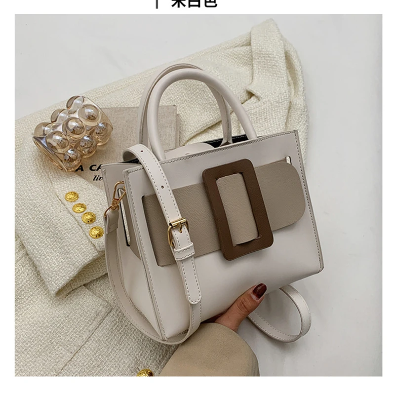 

Women's 2022 New Fashion Color match Single Shoulder designer Small Square Bag foreign temperament Handbags with short handles