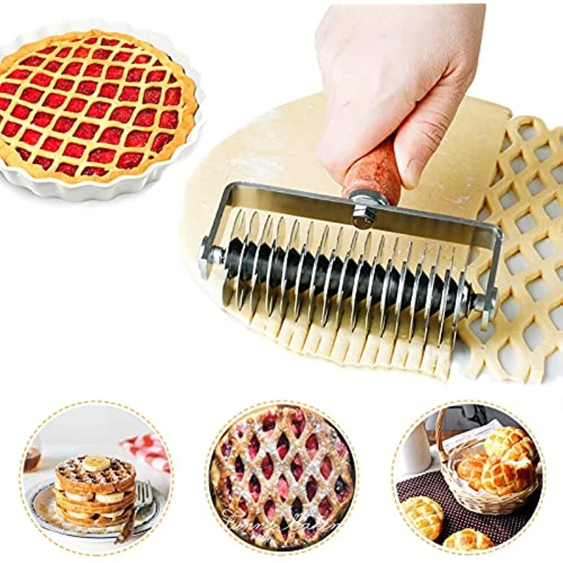 

Stainless Steel Lattice Cutter Dough Lattice Hob Baking Tools Cookie Pizza Bread Pastry Crust Hob Belt Tools