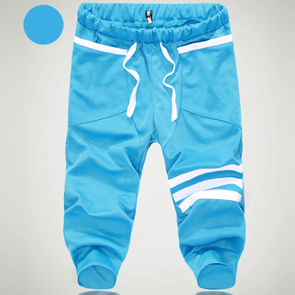 NEW 2022 Summer Cropped Bottoms Hip Hop Men's Casual Loose Closed Beam Foot Pants Thin Calf-Length Breeches Trousers