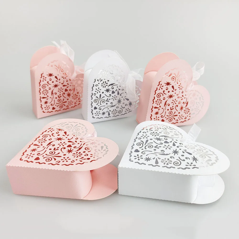 10 шт. Подарочная коробка для конфет в форме сердца |