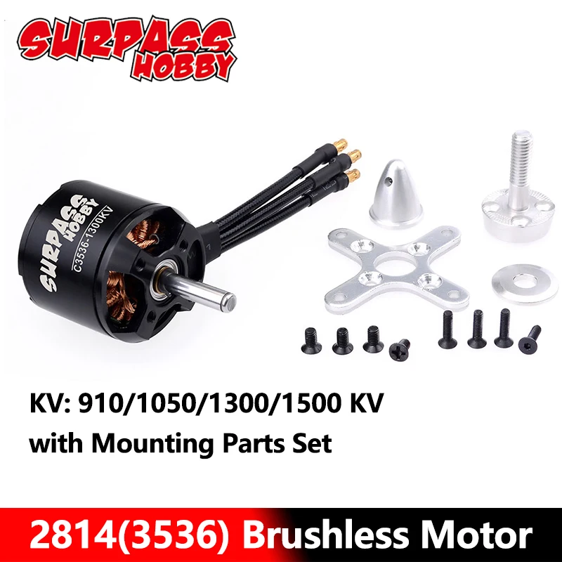 

Surpass Hobby C3536 Brushless Motor 2814(3536) 910KV 1050KV 1300KV 1500KV 14 Poles for RC Airplane Fixed-wing Glider Warbirds