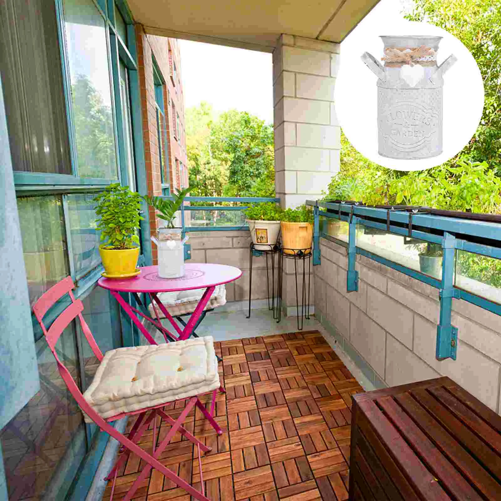 

Flower Vase Metaljug Rustic Galvanized Bucket Vintage Can Pitcher Farmhouse French Planter Holder Iron Retro Decorative Wrought