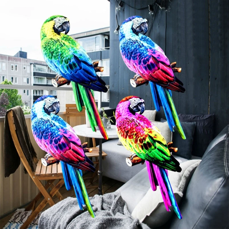 

Металлический Настенный декор в виде попугая, металлическая птица, уличная настенная скульптура, украшение для сада, забора, двора, патио, уличное украшение