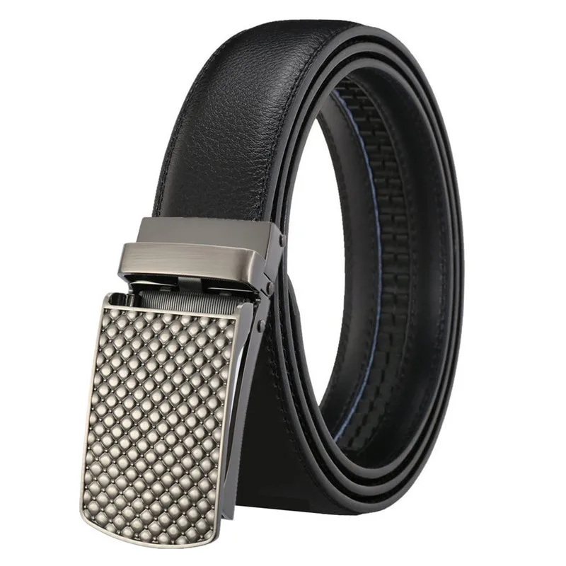 

LannyQveen New Design Genuine Leather Belt Men's Automatic buckle belts cowhide Belt for men High quality