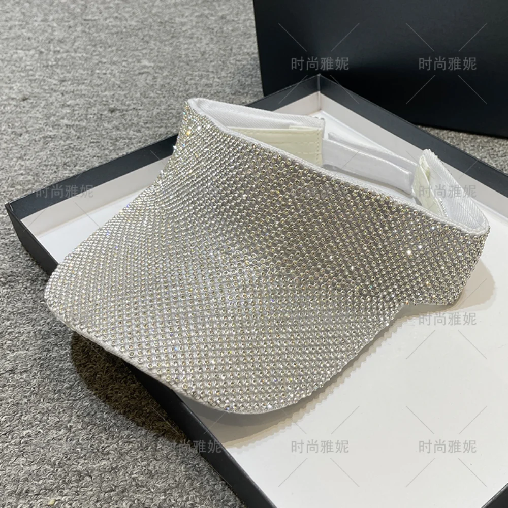 

Fashion Heavy Industry Set Diamond Sun Hat Summer Anti-UV Cap Empty Top Hat Take Care of The Sun Shading Duck Tongue Cap