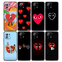 play heart cdg luxury mobile phone shell for xiaomi mi 12 12x 11t x4 nfc m3 f3 gt m4 pro lite ne 5g poco m3 m4 x4 soft tpu case