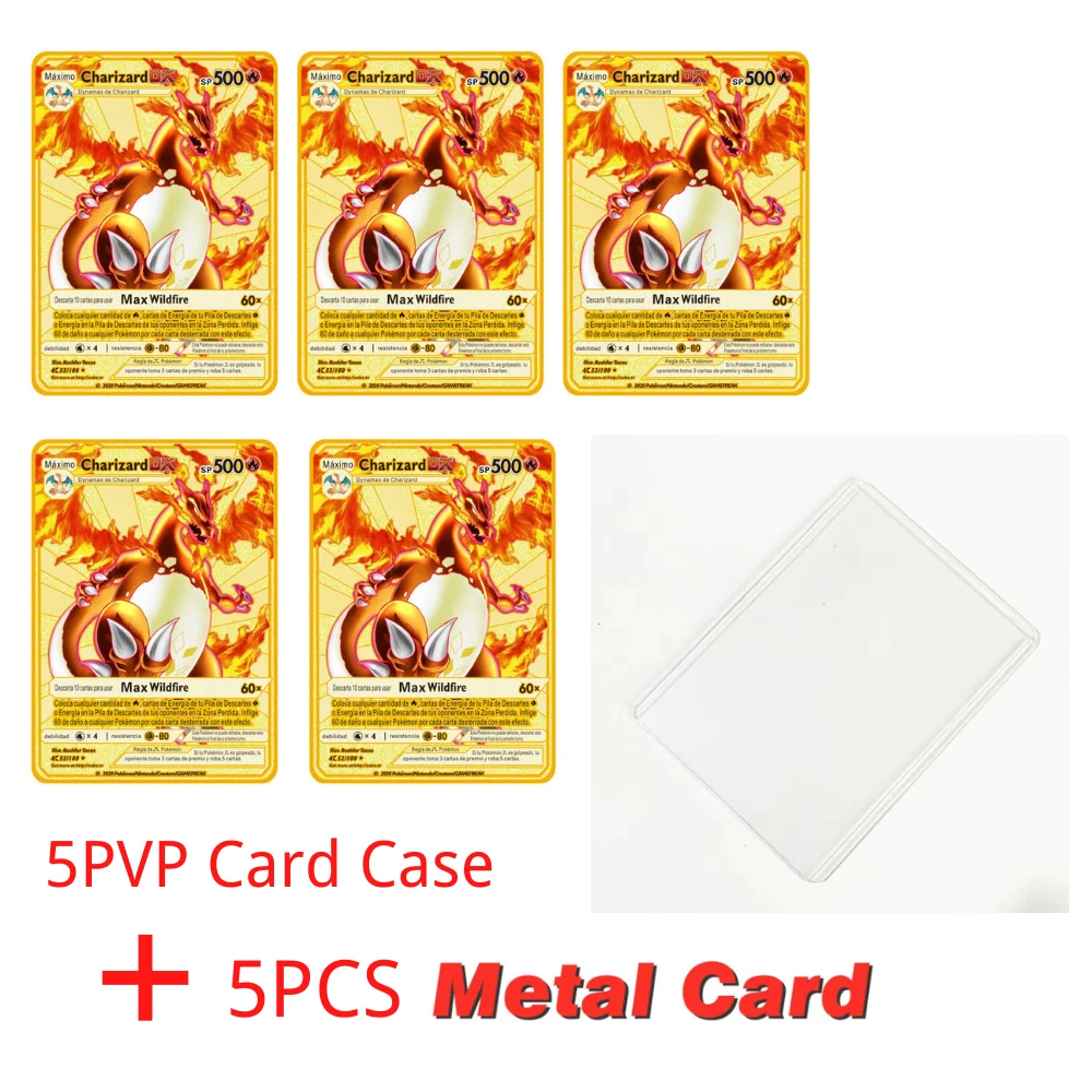 

Metal Pokemon Cards Vmax Metal Pokemon Letters Pikachu Mewtwo Charizard Vmax Ex Golden Shiny Letters Game Collection Card Toys