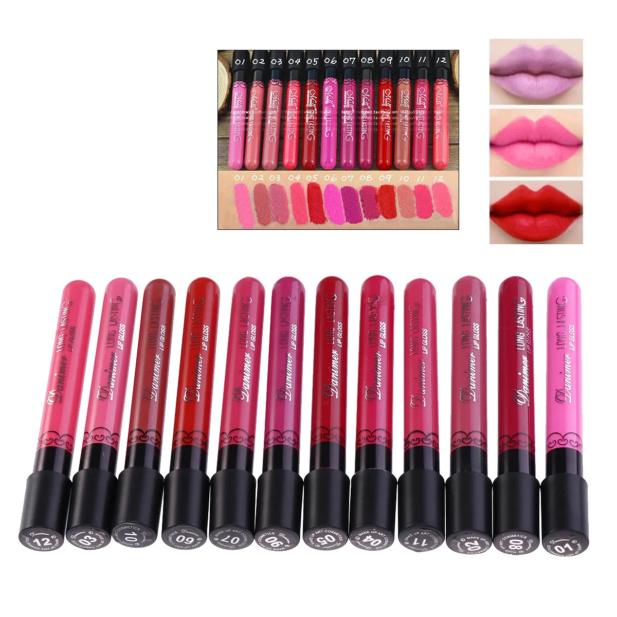 

Lipstick Matte Lip Gloss Liquid Sets Purple Cream Women Glitter Set Lasting Makeup