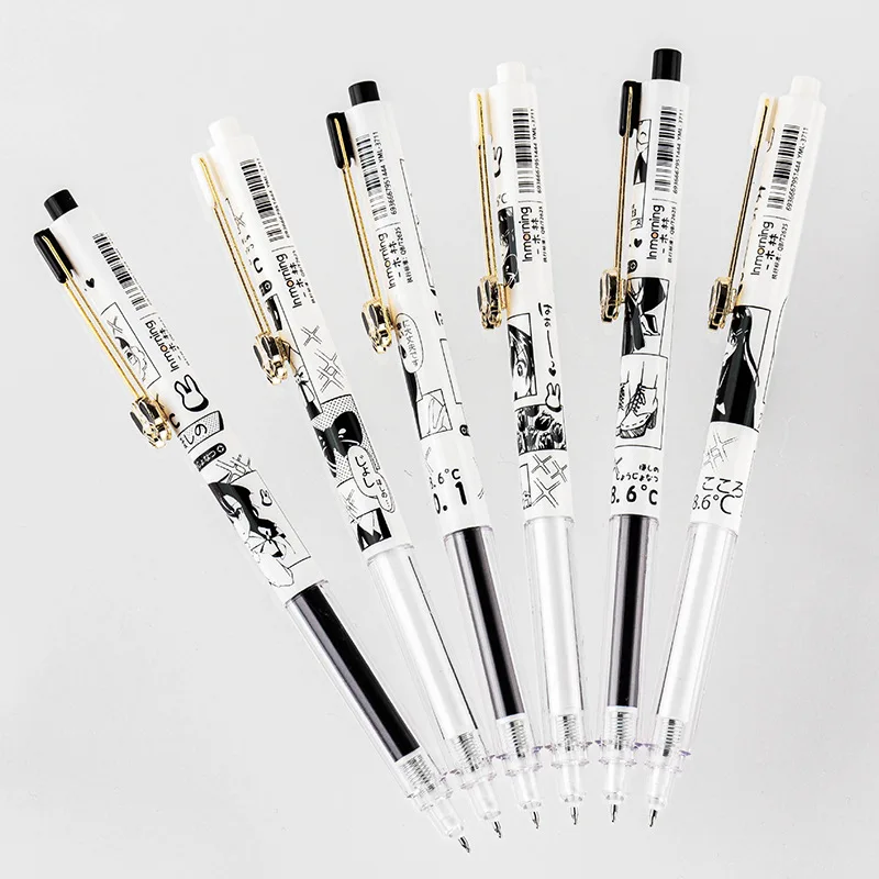 

AIKEEN 1pc 0.5mm Girls Black Gel Pen Kawaii Rabbit Pens White Black Bowknot Writing School Office Pens Cute Stationery Supply