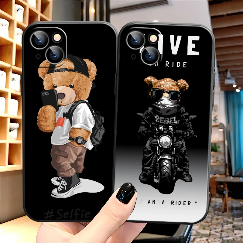 Милый медведь модный брендовый чехол для телефона iPhone 11 12 13 11Pro 6 7 8 12mini XR XS 12Pro MAX SE