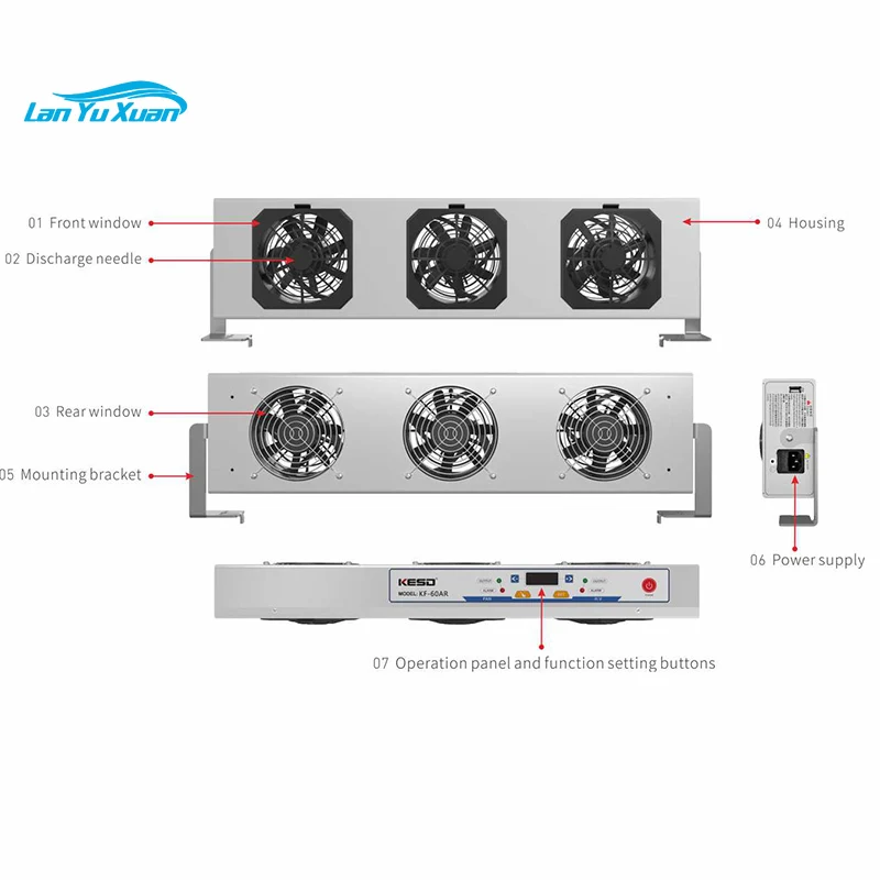 

Portable Multi-fan KF-60AR Anti Static Self Cleaning ESD Ionizing Air Blower