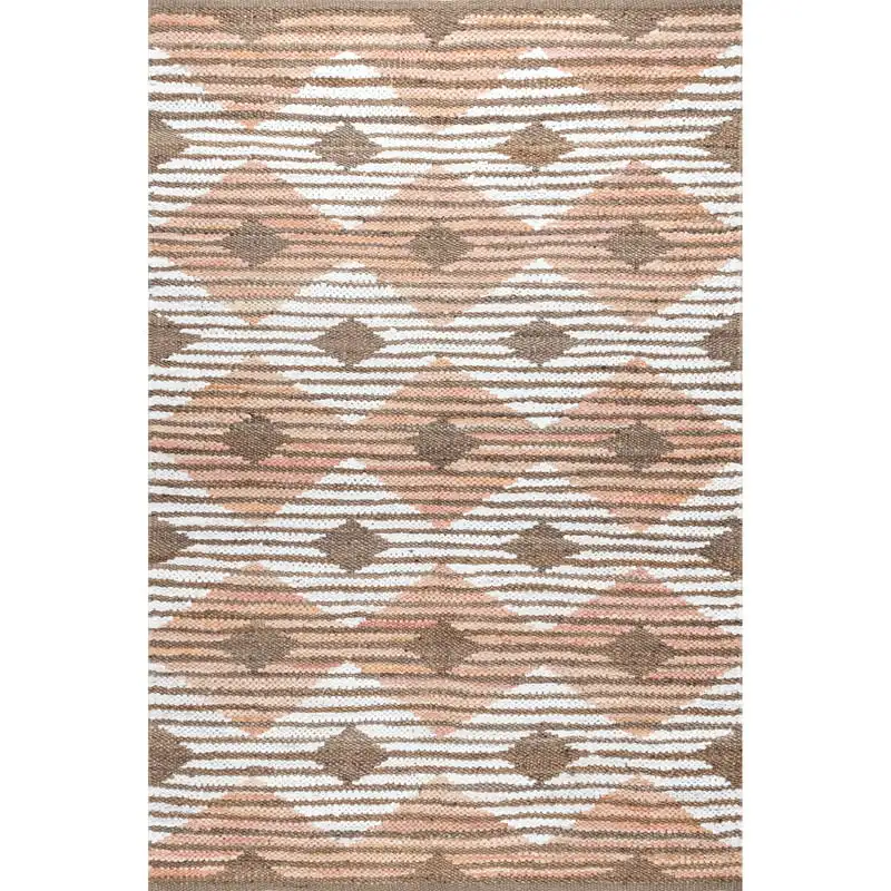 

Braided Marla Denim And Jute Diamonds Area Rug, 5' x 8', Pink