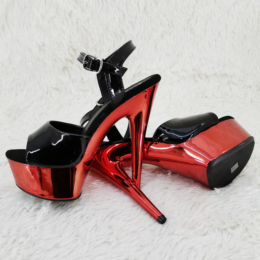 Leecabe 15CM/6Inch Patent Upper Platform party High Heels Shoes Pole Dance sandals Shoes