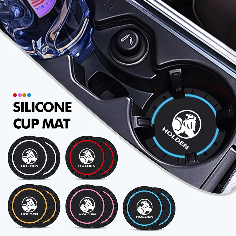 For Holden Commodore Trailblazer Colorado Cruze Volt Caprice Ute 2PCS Car Coaster Silicone Water Cup Slot Non-Slip Mat PVC Pads