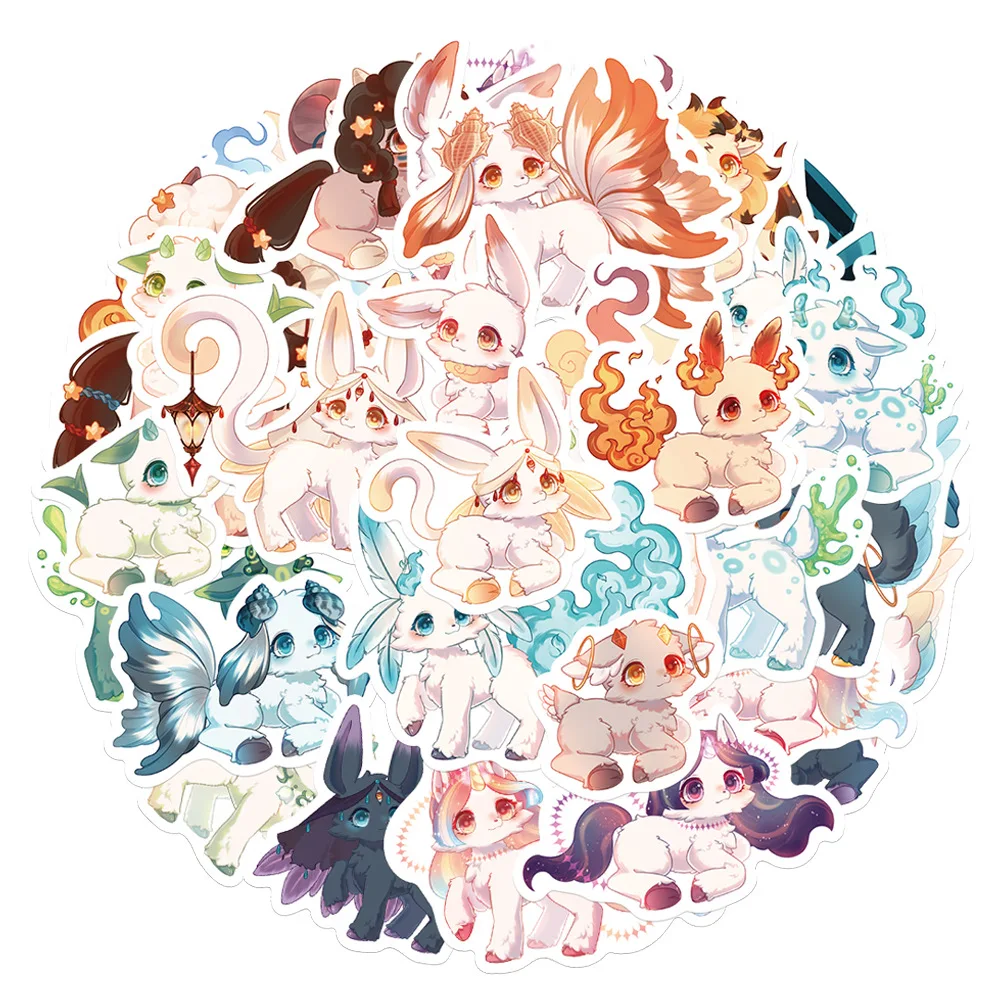 

10/20/40pcs Cute Fantasy Creature Stickers Kawaii Cartoon Decals Toys DIY Laptop Fridge Phone Bicycle Notebook Kids Sticker Gift