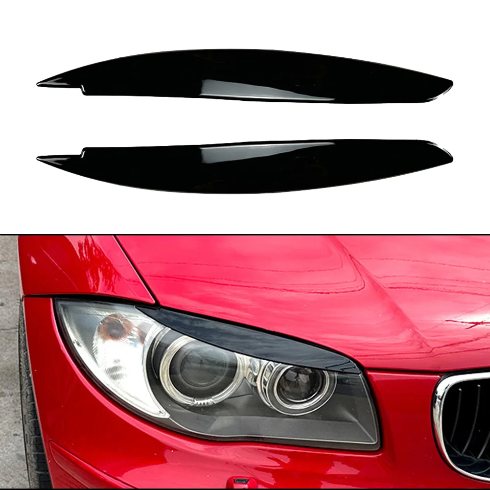

Для BMW 1 серия E87 E88 E81 E82 веки брови 2008-2013 2 шт. глянцевый черный/углеродное волокно ABS пластик для бровей автомобильные Огни Наклейки